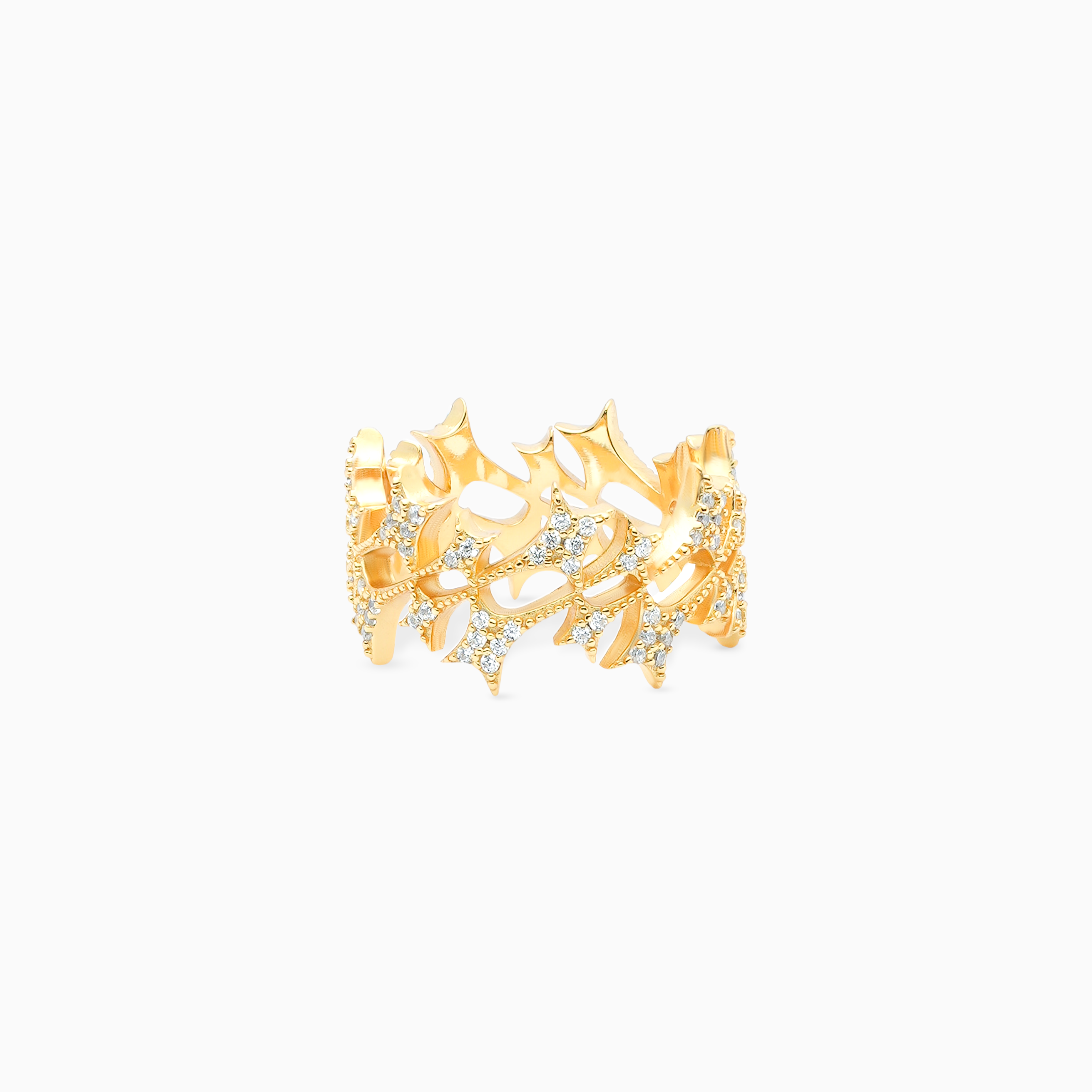 Iced Monogram Ring Doré