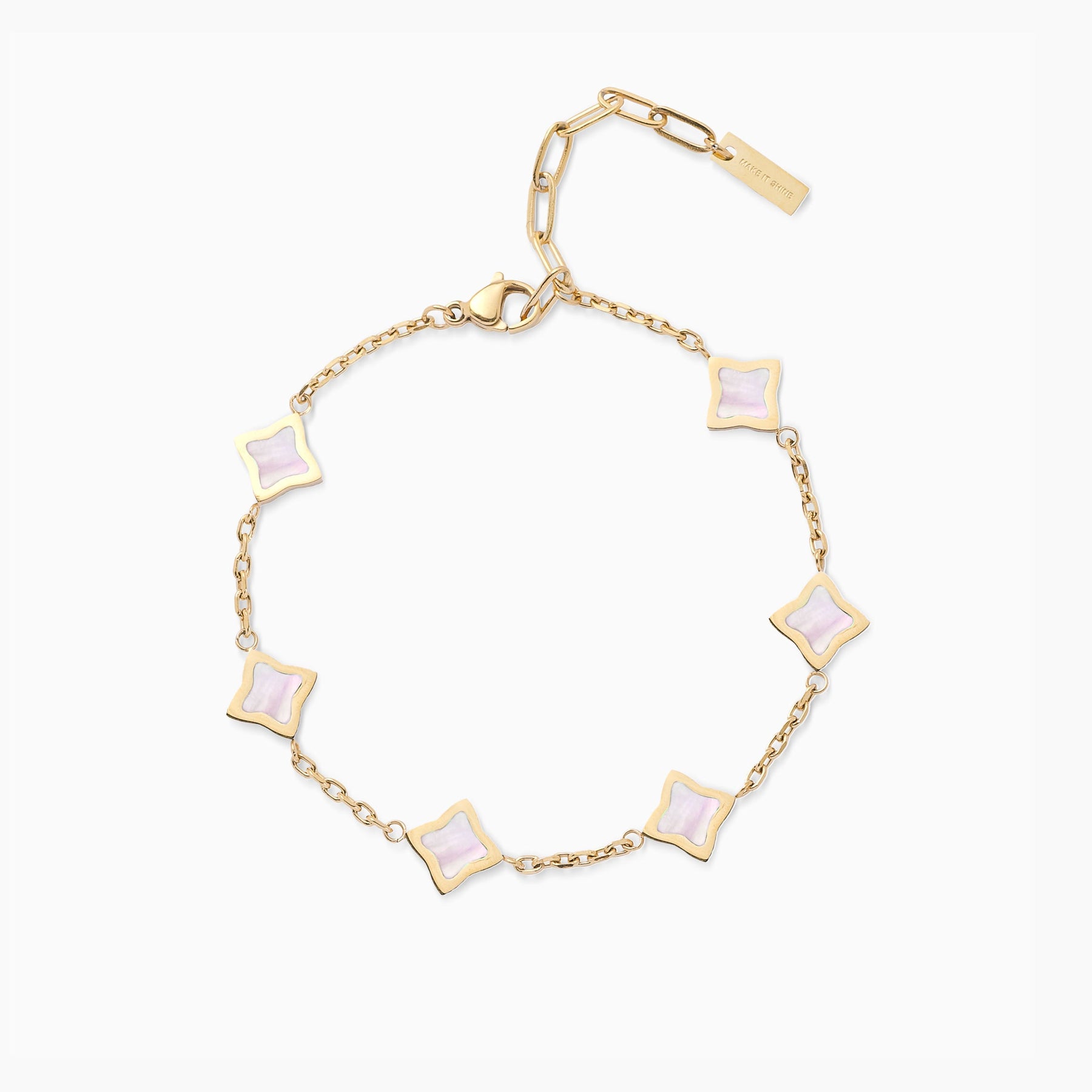 Bracelet Flower câble Doré - Motif Rose