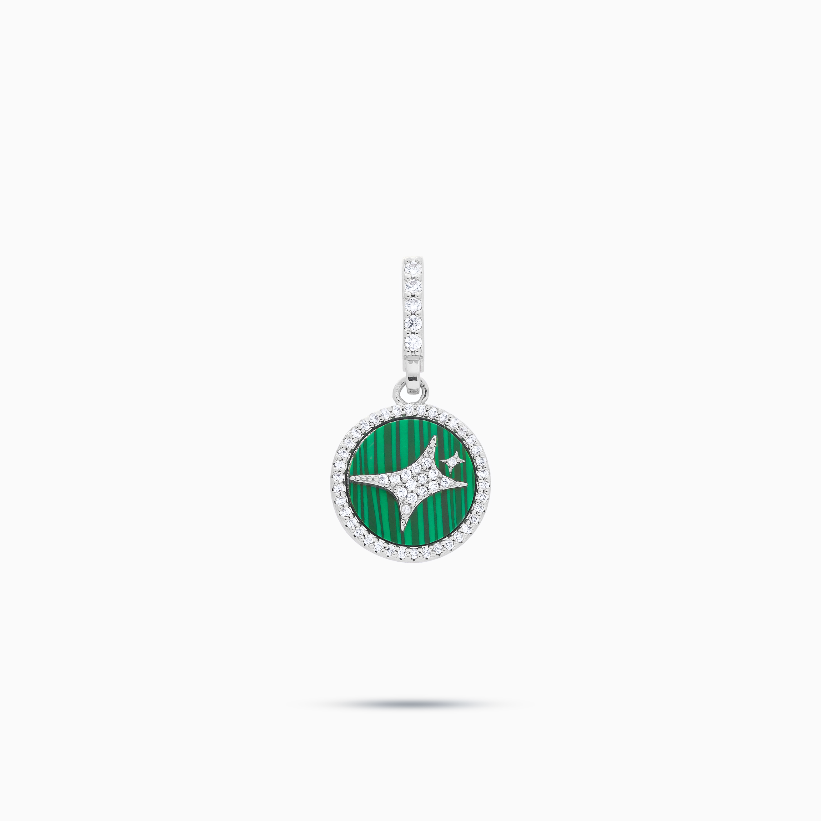 Médaillon Signature Argenté - Motif Vert