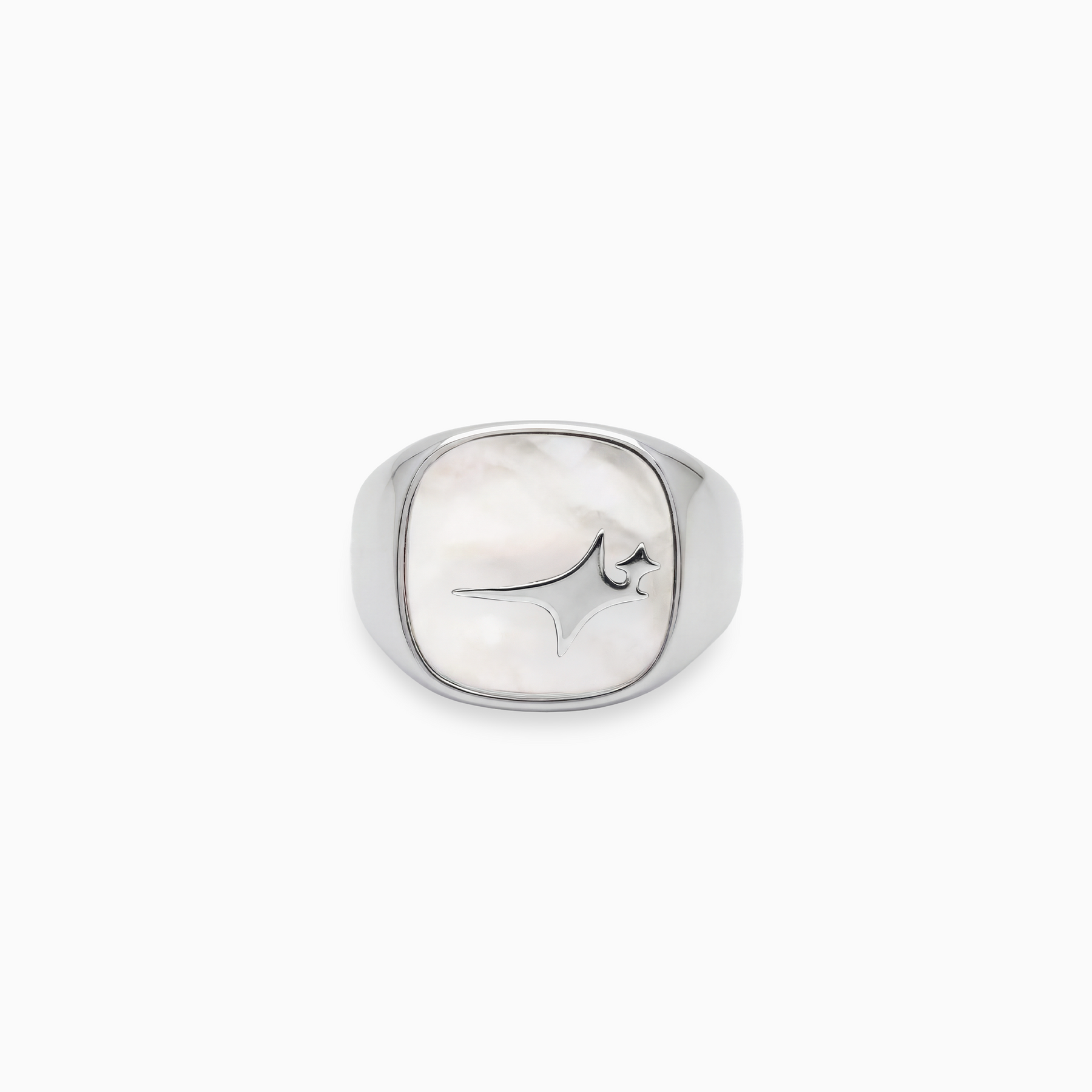 Raw Ring Argentée - Motif Blanc