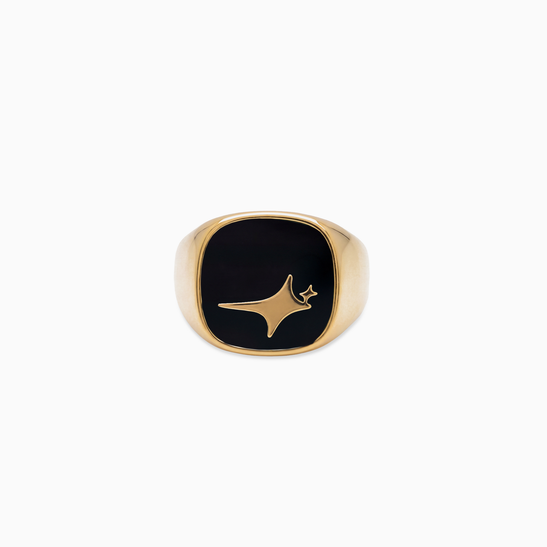 Raw Ring Doré - Motif Noir