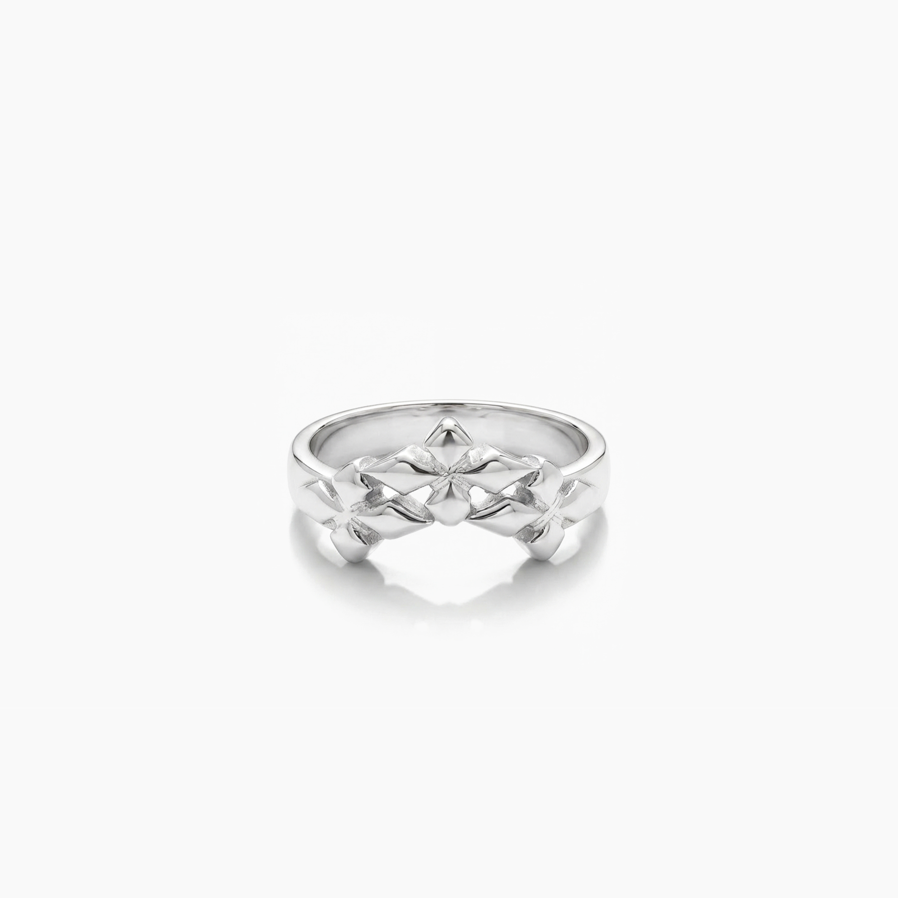 Triple crossed star ring- Argenté