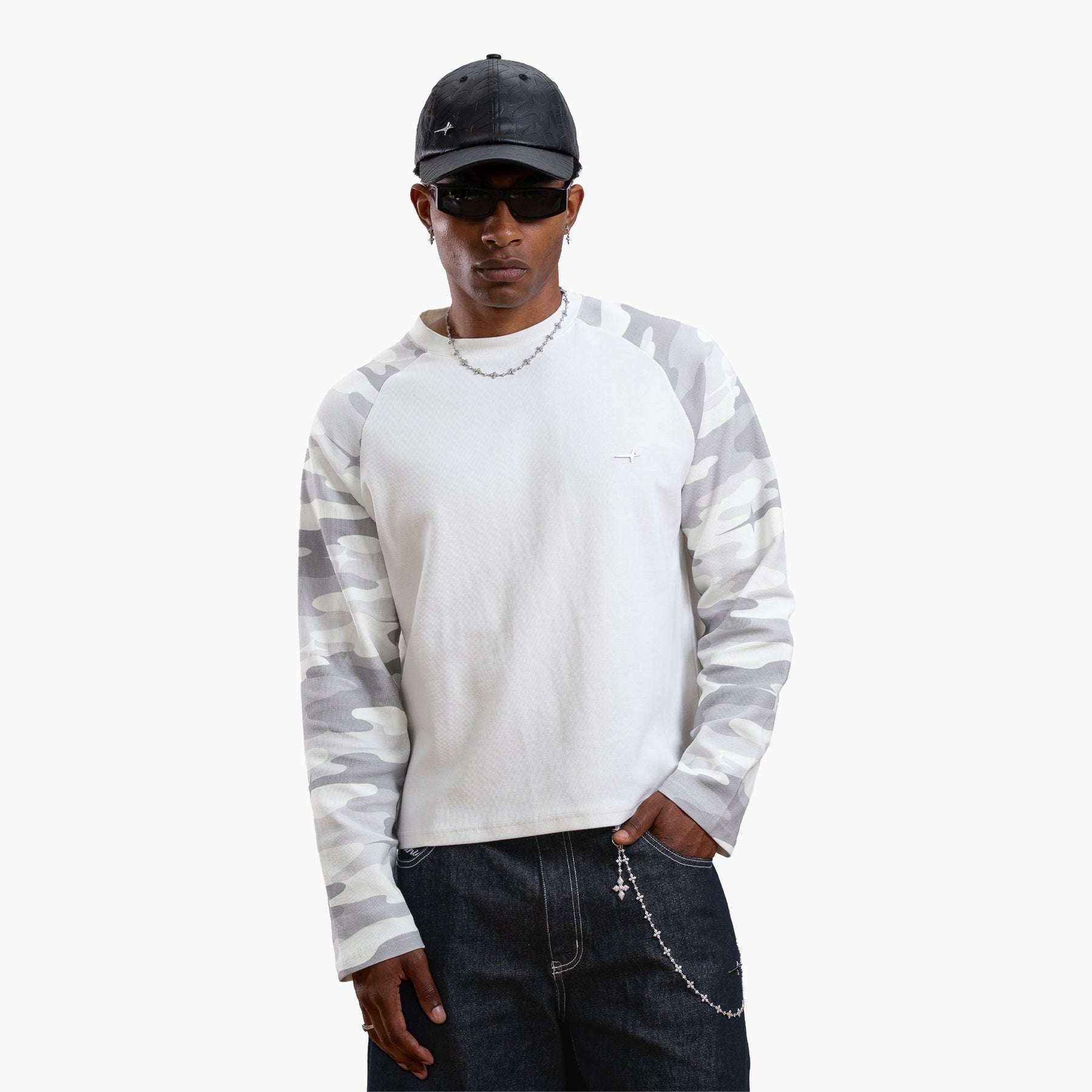 Camo waffle long sleeve - Gris