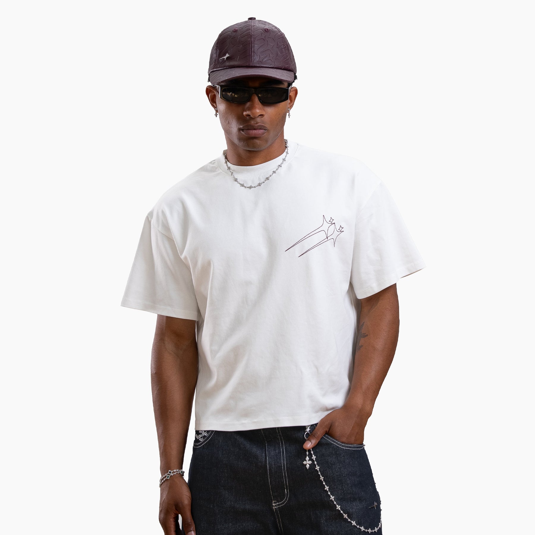 T-shirt Twin Stars - Blanc